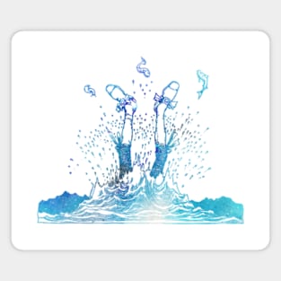 Head In Water In Blue Magnet